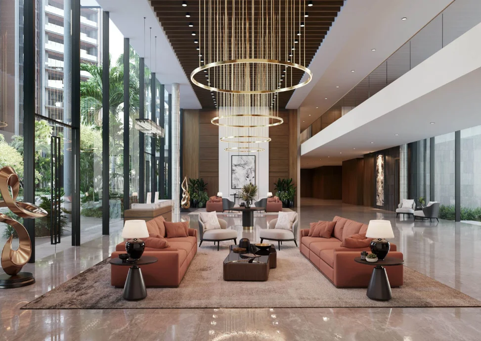 Grand Double-Height Lobby — Tonino Lamborghini Residences